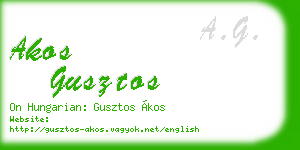akos gusztos business card